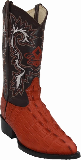 Western Shops Mens Leather Crocodile Alligator Print Western Cowboy Boots Knee High Waterproof Boots