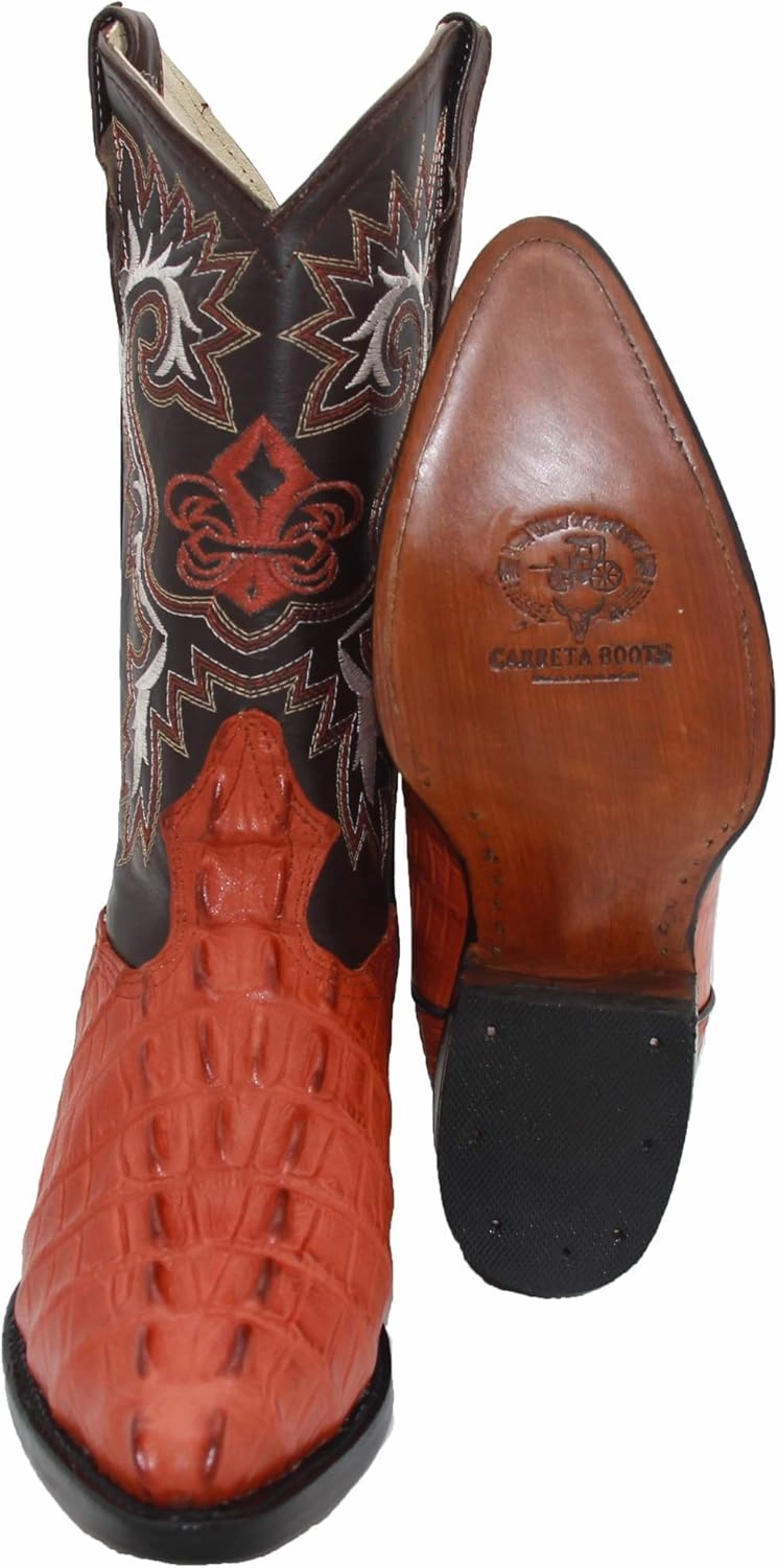 Narrow Calf Leather Boots Western Shops Mens Leather Crocodile Alligator Print Western Cowboy Boots