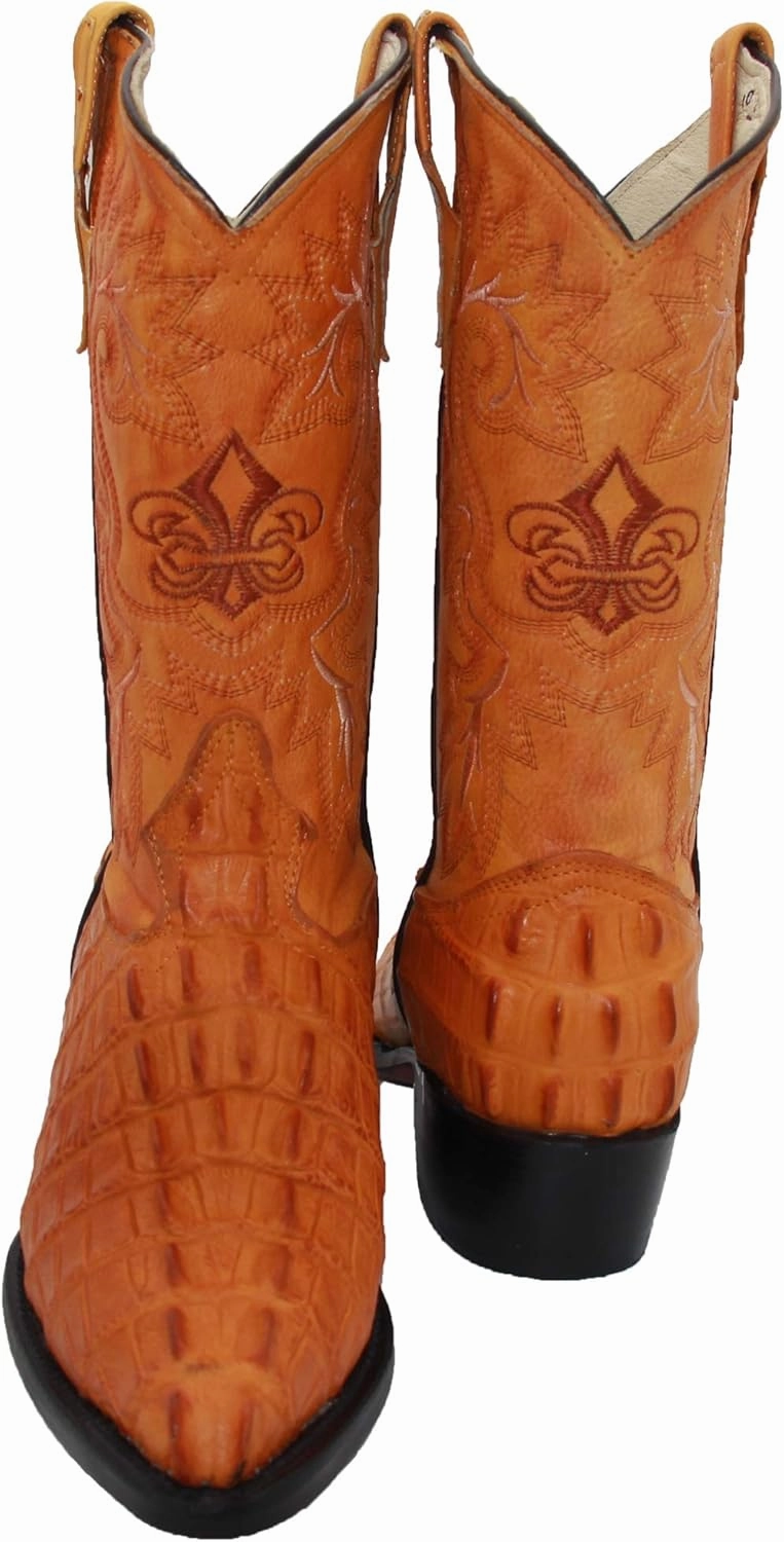 Bubble Boots Western Shops Mens Leather Crocodile Alligator Print Western Cowboy Boots