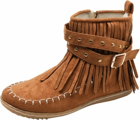 Sale Cowboy Boots Wide Calf Ankle Boots Walking Boots for Women Suede Tassel Western Comfortable Round Toe Flat Vintage Ankle Boots