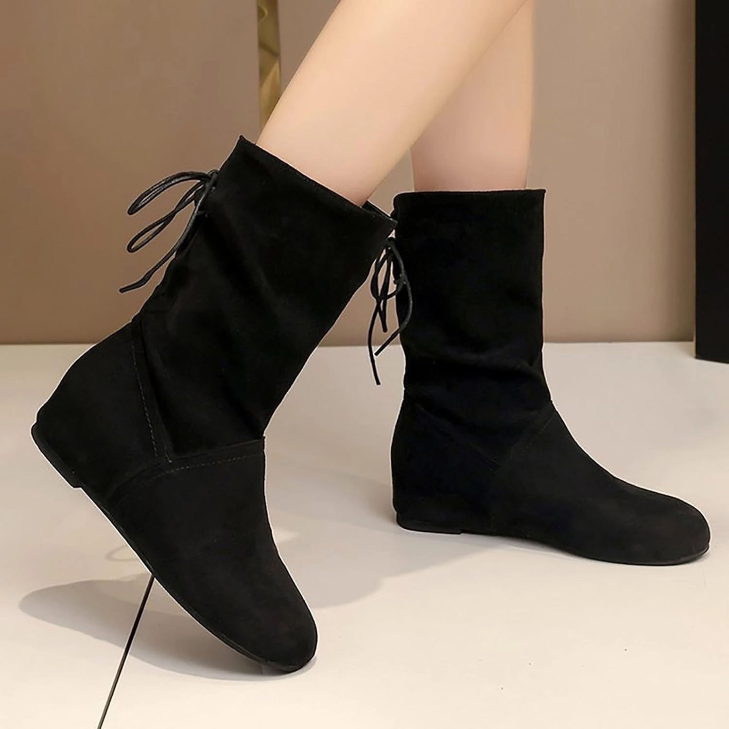 Dallas Boots Wide Calf Boots for Women with Heel Boots Breathable Fashion Round Head Knee High Boots for Women Wide Calf Wide Width