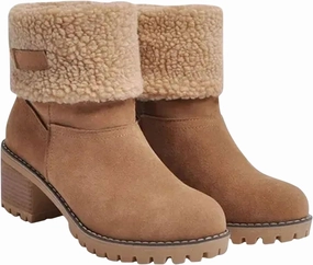 Winter Boots for Women Faux Fur Lined Snow Fuzzy Ankle Booties Womens Snow Boots Waterproof Insulated High Heel Boot Fashion Slip On Warm Shoes Rock Em Boots