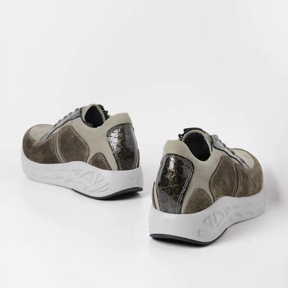 Wolky Bounce Castor Grey Combi Leather Sneaker (Women's) Lamarca Knee-high Block-heel Stretch Dress Boots