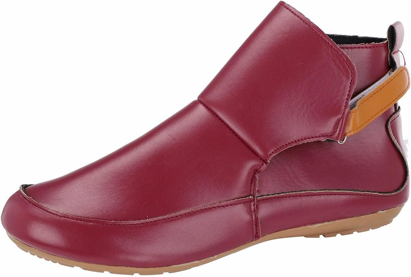 Boots Boulet Women Ankle Boots Wide Width Flat Shoes Soft Leather Retro Casual Short Boot Fashion Slip On Short Winter Round Toe Shoe