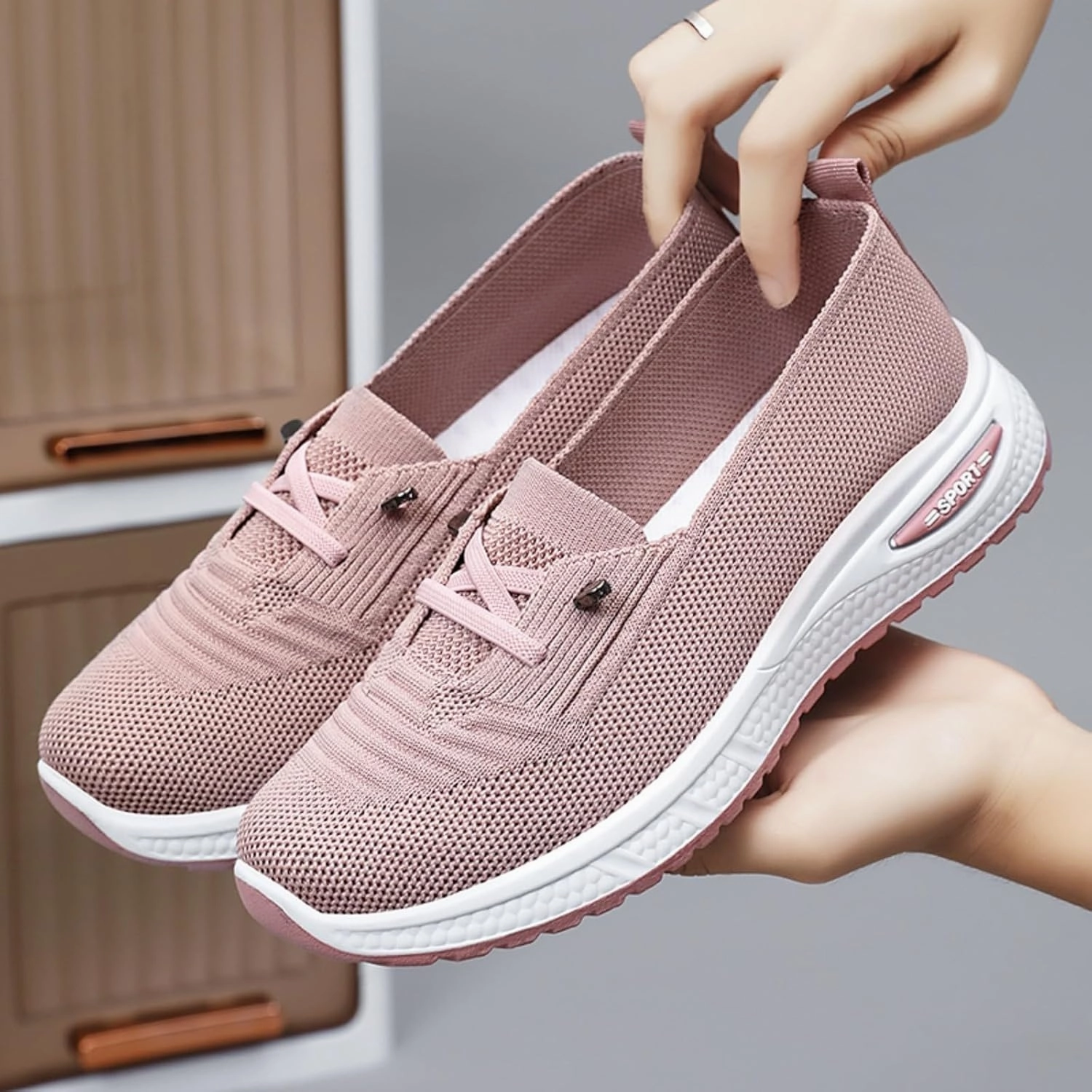 Sneakers Style Women Comfy Orthopedic Walking Shoes, 2025 New Wide Width Orthopedic Shoes Non Slip Lightweight Breathable Slip On Arch Support Non-Slip Sneakers