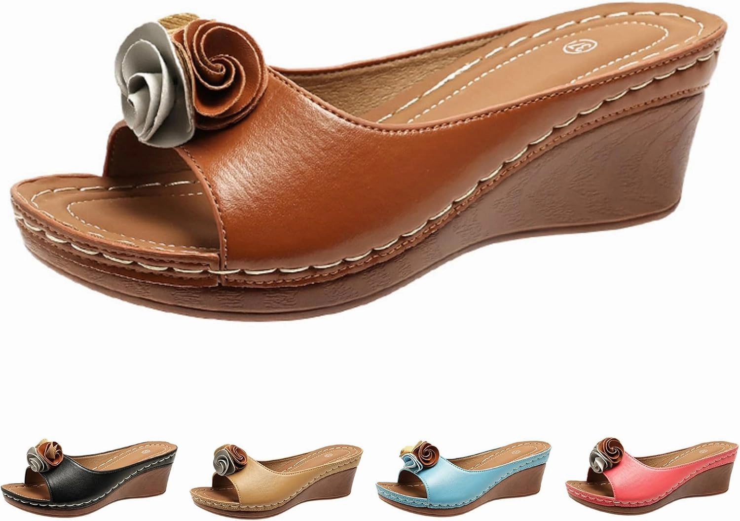 Gym Shoes Sneakers Women's Comfy Orthotic Sandals Elegant Flower Dress Sandal Slipper Platform Comfortable Shoes Walking Work Slippers Open Toe Shoes Casual Boho Slip on Beach Sandals