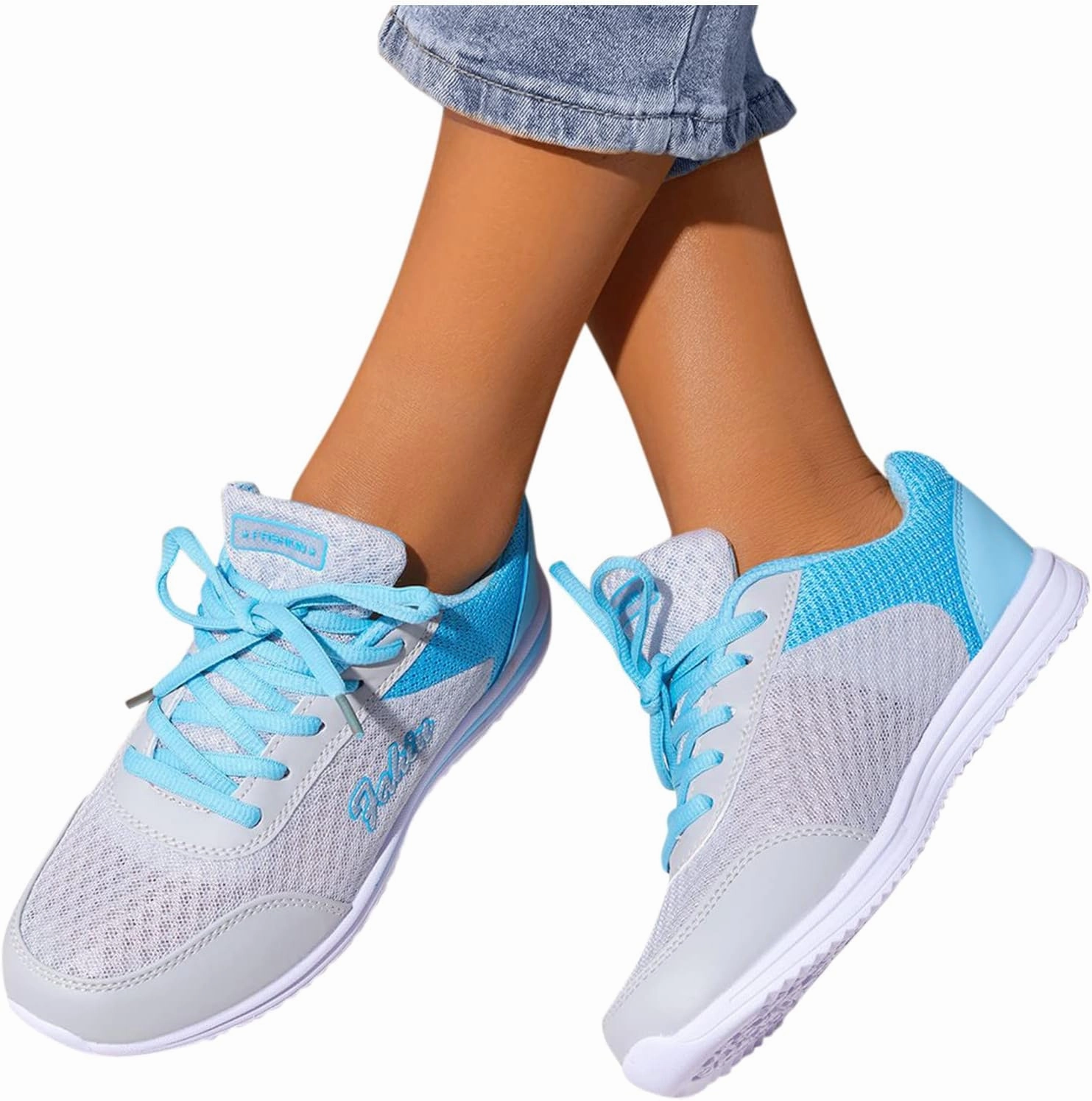 Patent Leather Sneakers Women's Mesh Sneaker Lace Up Casual Sneaker with Arch Support Non Slip Walking Shoes Breathable Lightweight Running Shoes