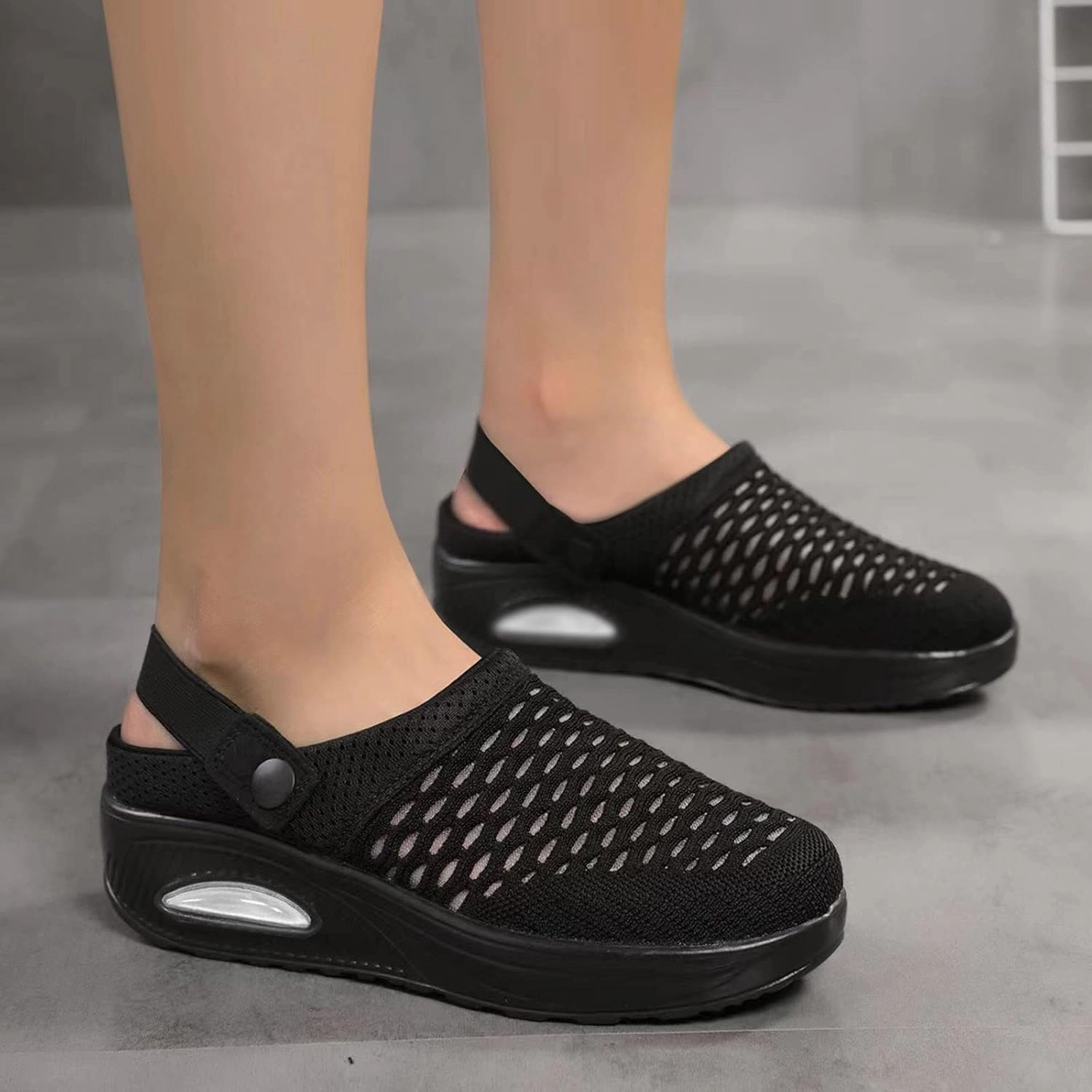 Women's Orthopedic Clogs Summer Air Cushion Platform Mesh Sneaker Breathable Mesh Walking Shoes Orthotic Lightweight Walking Slippers Outdoor Beach Shoes Plantar Fasciitis Soles Sneakers On Line