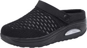 Glitter Platform Sneakers Women's Orthopedic Clogs Summer Air Cushion Platform Mesh Sneaker Breathable Mesh Walking Shoes Orthotic Lightweight Walking Slippers Outdoor Beach Shoes Plantar Fasciitis Soles