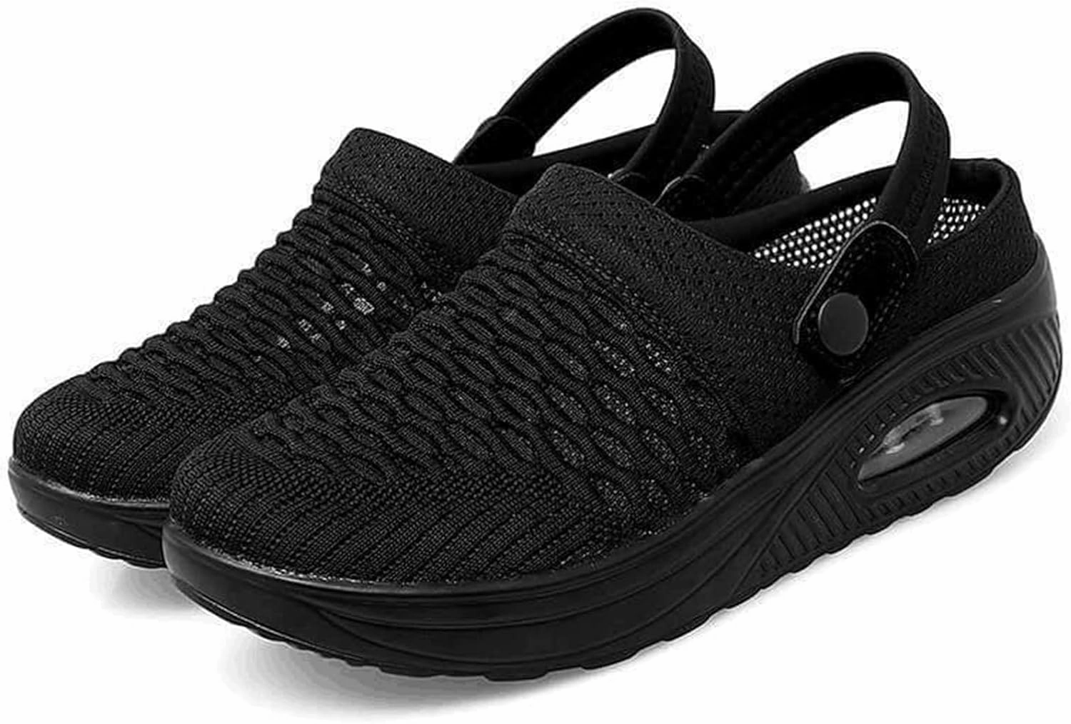 Black Sneakers Women's Orthopedic Clogs Summer Air Cushion Platform Mesh Sneaker Breathable Mesh Walking Shoes Orthotic Lightweight Walking Slippers Outdoor Beach Shoes Plantar Fasciitis Soles