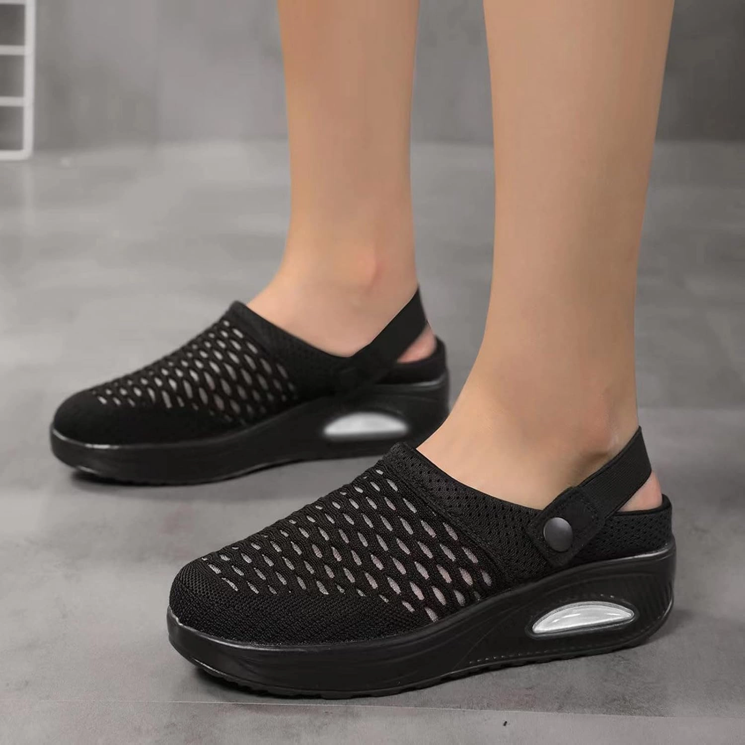 Oomphies Sneakers Women's Orthopedic Clogs Summer Air Cushion Platform Mesh Sneaker Breathable Mesh Walking Shoes Orthotic Lightweight Walking Slippers Outdoor Beach Shoes Plantar Fasciitis Soles