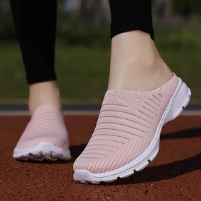 Women's Orthopedic Walking Shoes - Lightweight, Loose Fit, Breathable, Mesh-Comfortable Slip on Half Flip Flops Mesh Gym Work Shoes Fashion Sneakers Athletic Shoes Sneakers Bistro Restaurant In Winooski