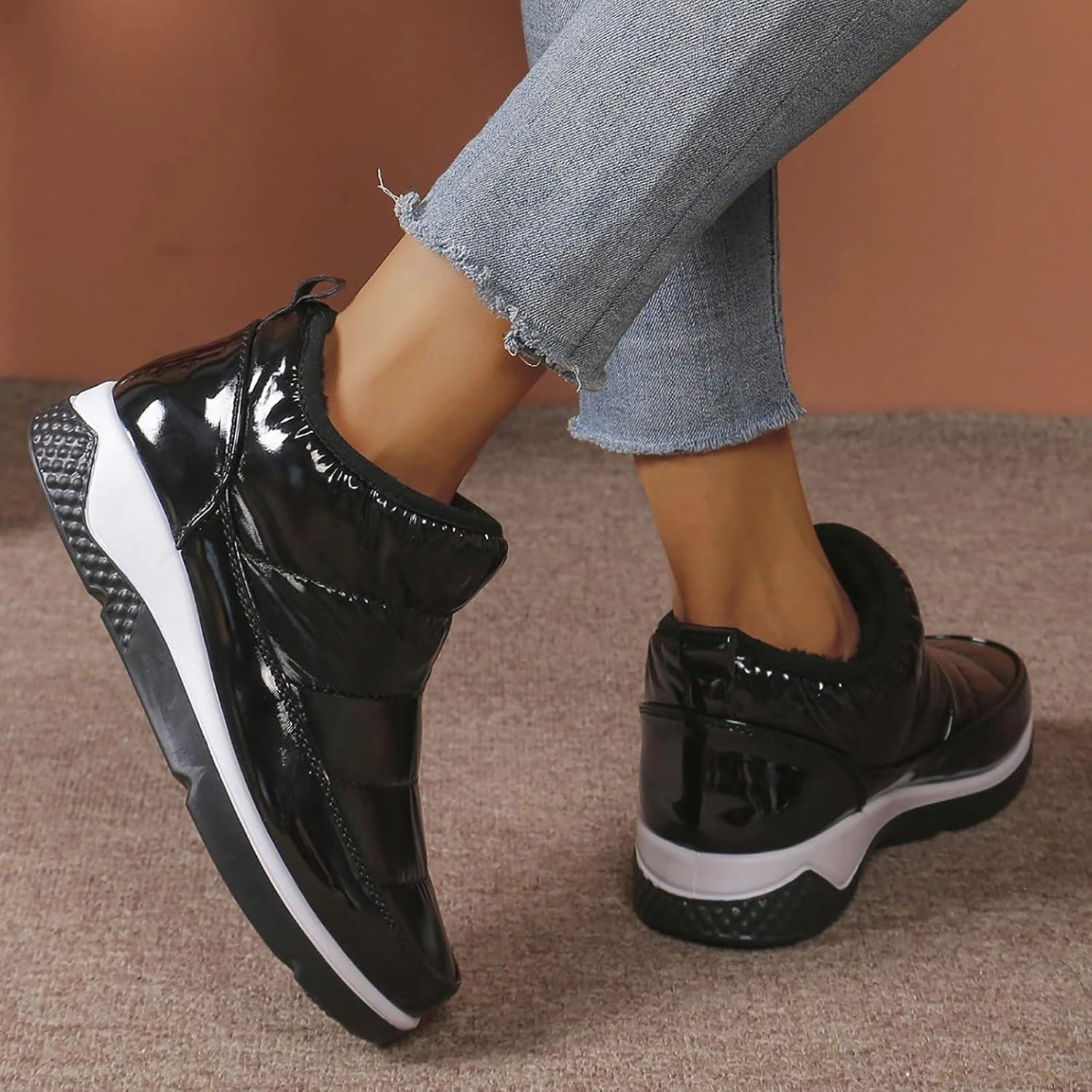 Us Boots Company Womens Booties And Ankle Boots Slip On Snow Boots Non Slip Walking Shoes Soft Sole Flat Shoes Winter Boots