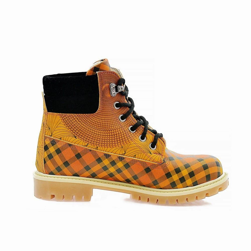 Yellow Pink & Black Drawings in Art Short Boots ACAT106 Best Steel Cap Work Boots