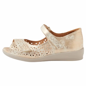 Ziera Daffodil Smudge Metal Leather Sandal (Women's) Sandals Royal Plantation Resort